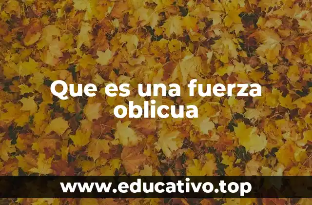 Que es una fuerza oblicua