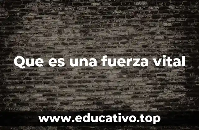 Que es una fuerza vital