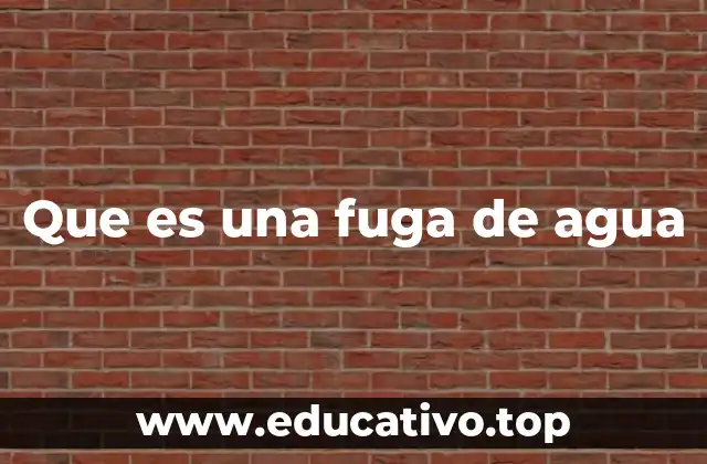 Que es una fuga de agua