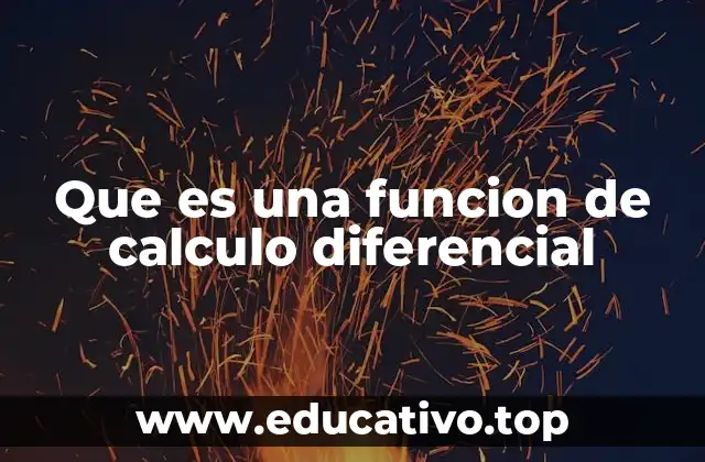 Que es una funcion de calculo diferencial