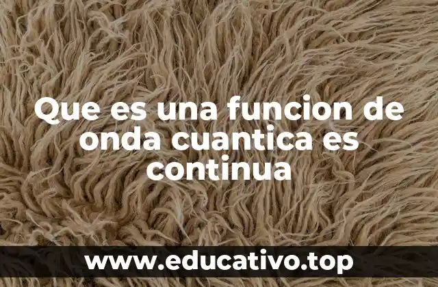 Que es una funcion de onda cuantica es continua