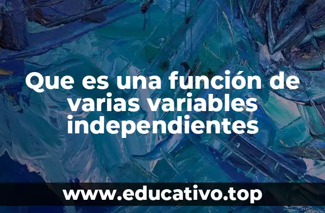 Que es una función de varias variables independientes