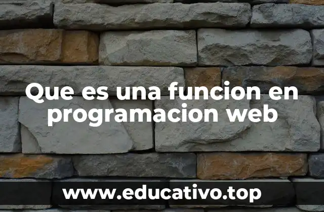 Que es una funcion en programacion web