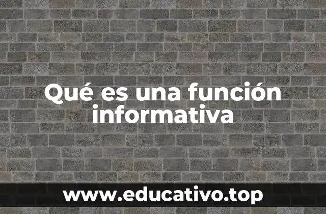 Qué es una función informativa