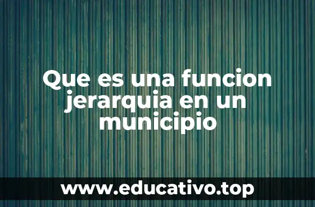 Que es una funcion jerarquia en un municipio