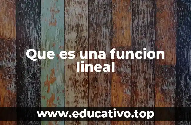 Que es una funcion lineal
