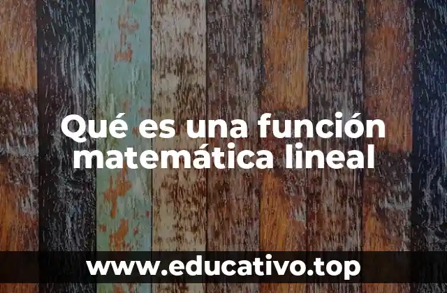 Qué es una función matemática lineal