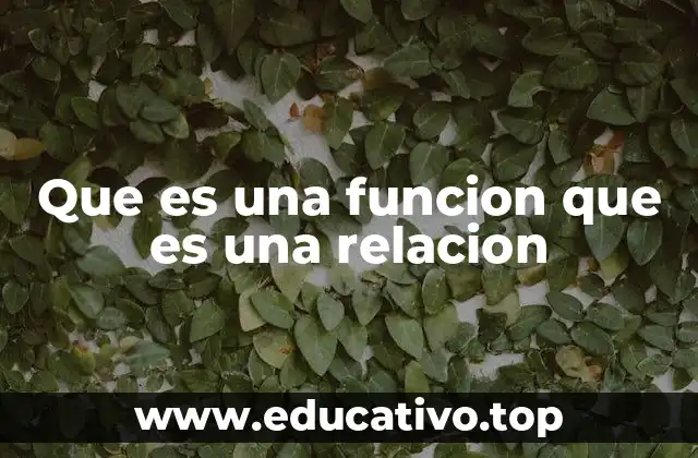 Que es una funcion que es una relacion