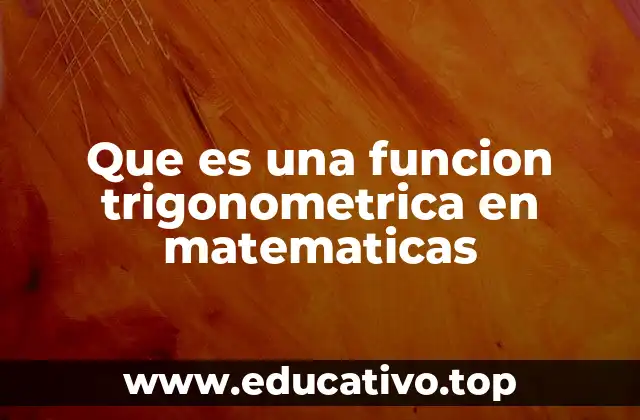 Que es una funcion trigonometrica en matematicas