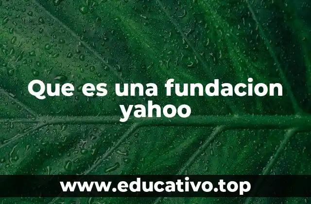 Que es una fundacion yahoo