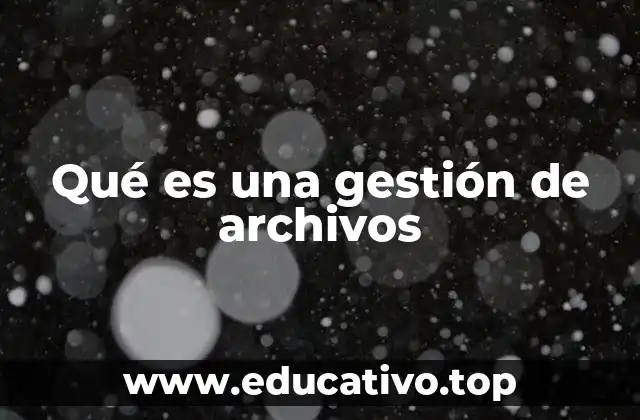 Qué es una gestión de archivos