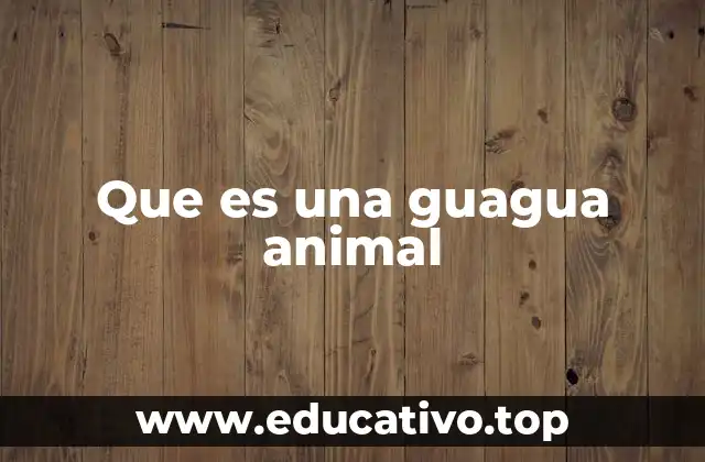 El uso regional y cultural del término guagua animal