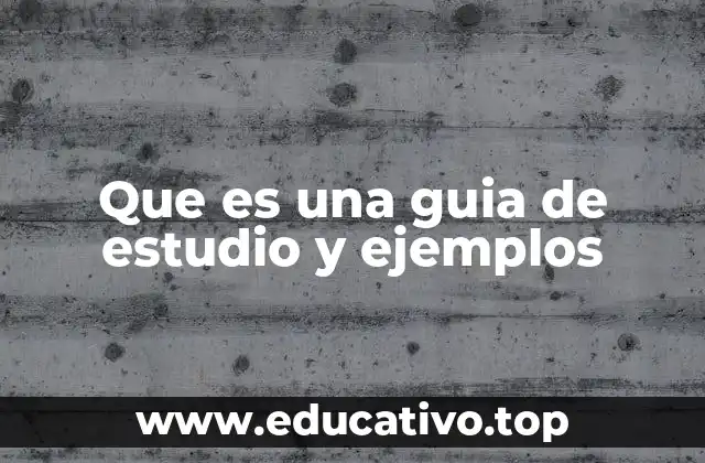 Que es una guia de estudio y ejemplos