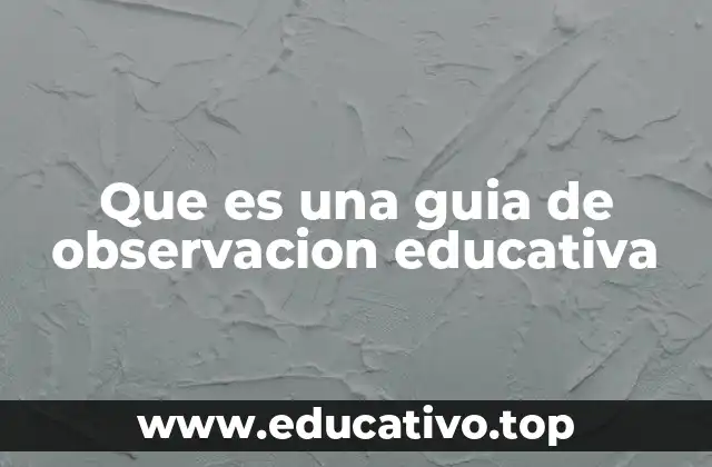 Que es una guia de observacion educativa