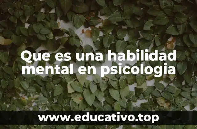Que es una habilidad mental en psicologia