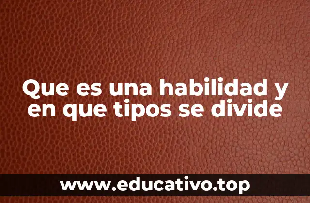 Que es una habilidad y en que tipos se divide