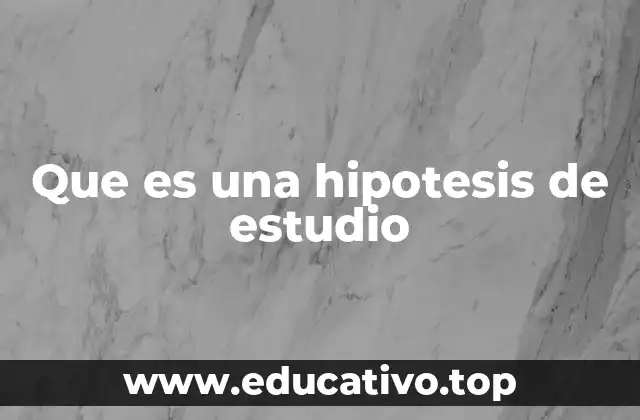Que es una hipotesis de estudio