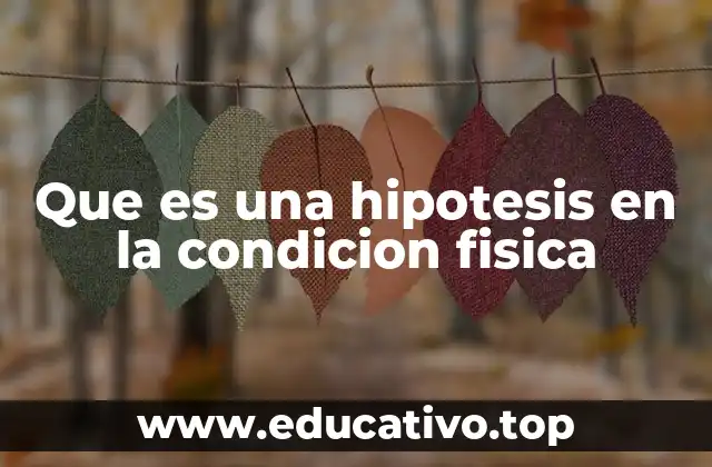 Que es una hipotesis en la condicion fisica
