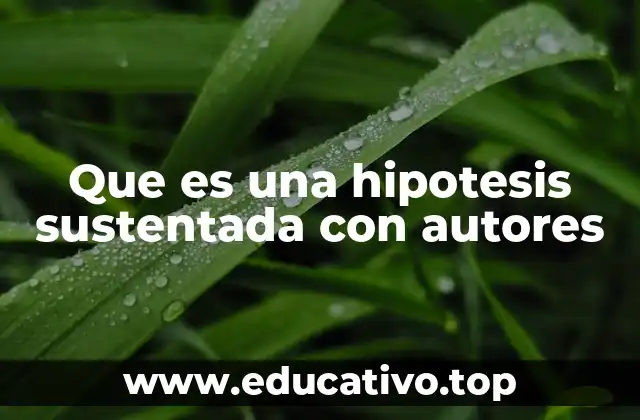Que es una hipotesis sustentada con autores