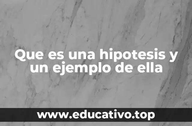 Que es una hipotesis y un ejemplo de ella