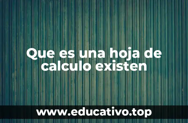 Que es una hoja de calculo existen