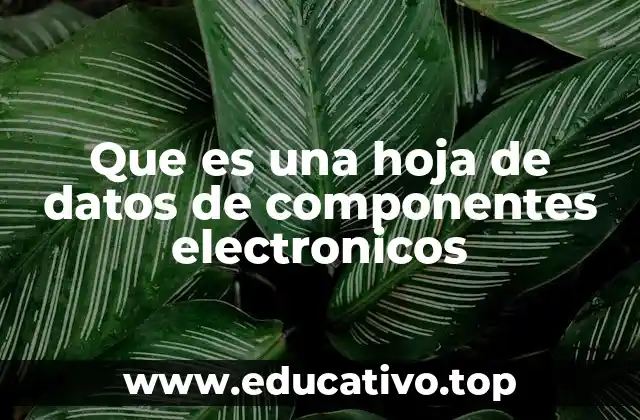 Que es una hoja de datos de componentes electronicos
