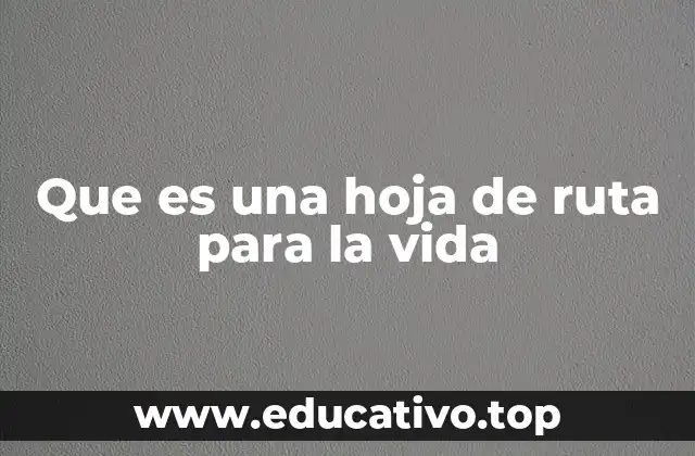 Que es una hoja de ruta para la vida