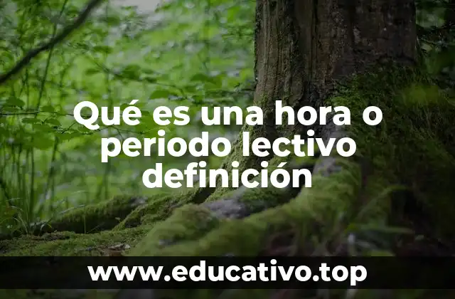 Qué es una hora o periodo lectivo definición