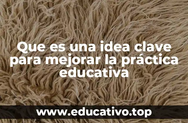 Que es una idea clave para mejorar la práctica educativa