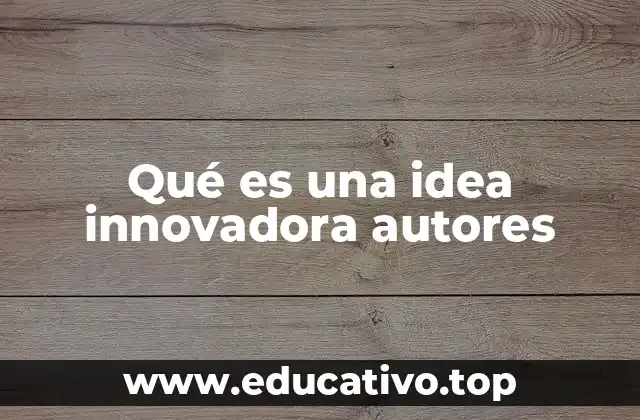 Qué es una idea innovadora autores