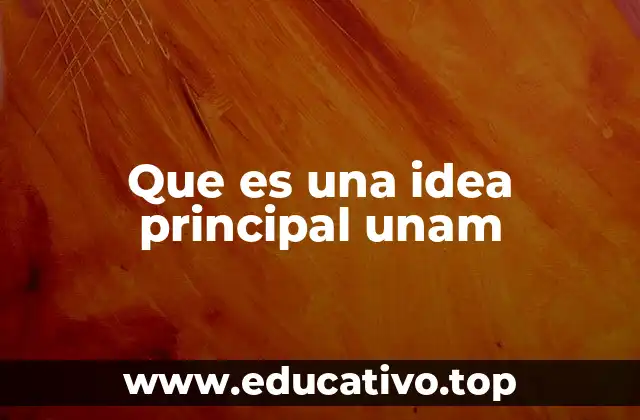 Que es una idea principal unam