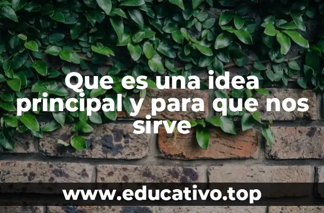 Cómo la idea principal organiza el contenido de un texto