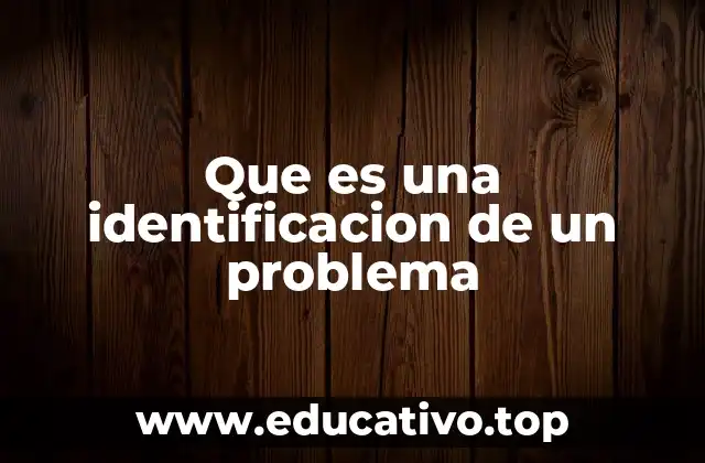 Que es una identificacion de un problema