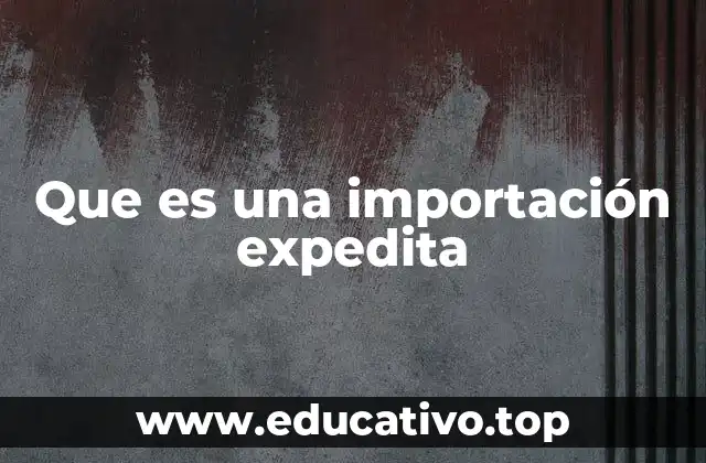 Que es una importación expedita
