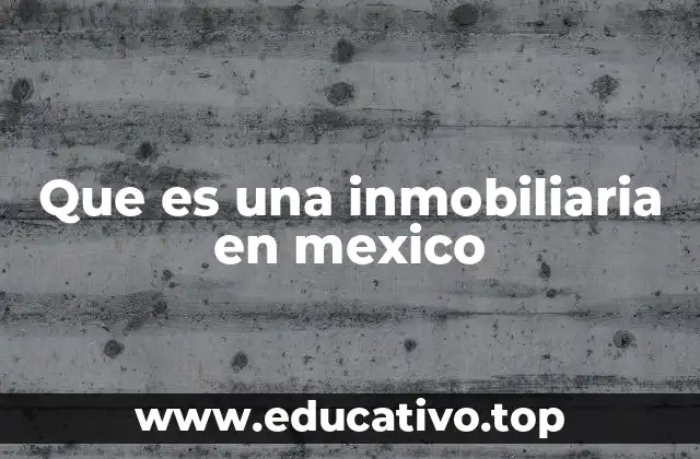 Que es una inmobiliaria en mexico