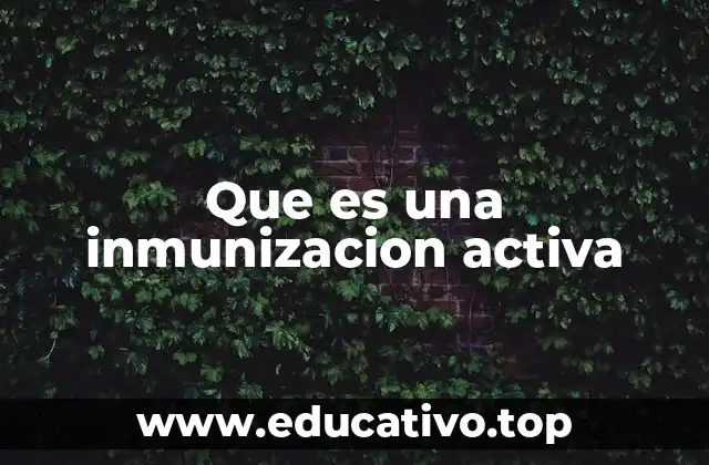 Que es una inmunizacion activa