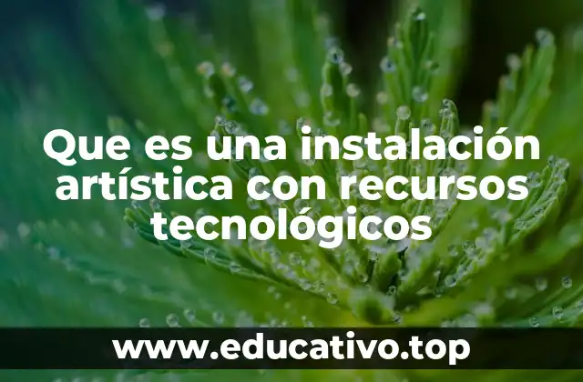 Que es una instalación artística con recursos tecnológicos