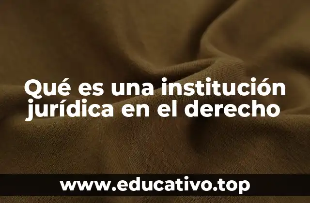 Qué es una institución jurídica en el derecho