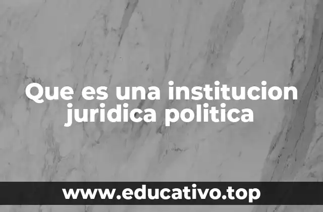 Que es una institucion juridica politica