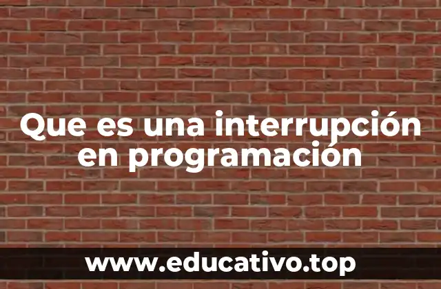 Que es una interrupción en programación