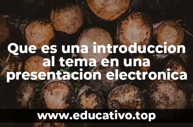 Que es una introduccion al tema en una presentacion electronica