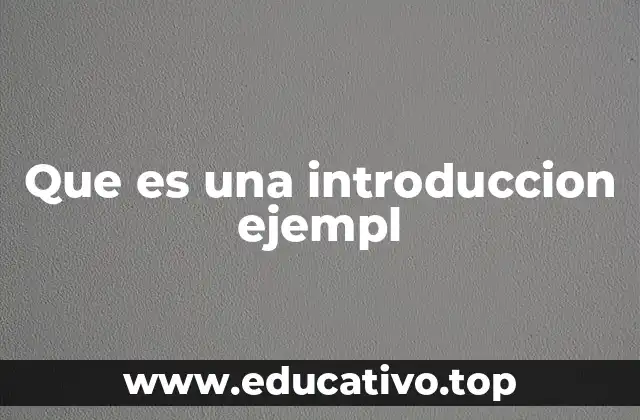Que es una introduccion ejempl