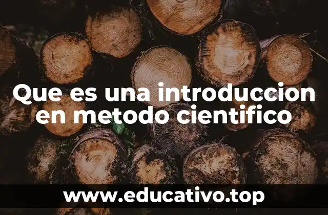 Que es una introduccion en metodo cientifico