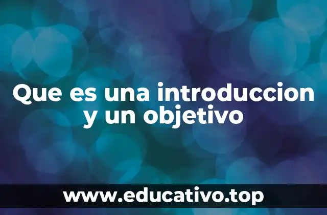 Que es una introduccion y un objetivo
