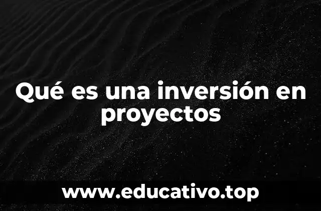 Qué es una inversión en proyectos