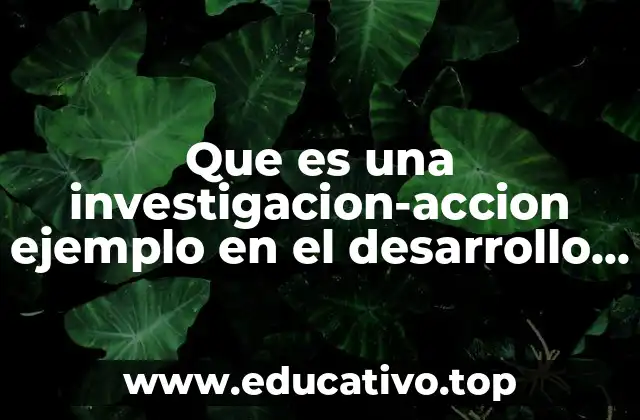 Que es una investigacion-accion ejemplo en el desarrollo comunitario