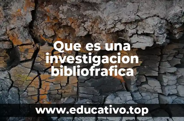 Que es una investigacion bibliofrafica