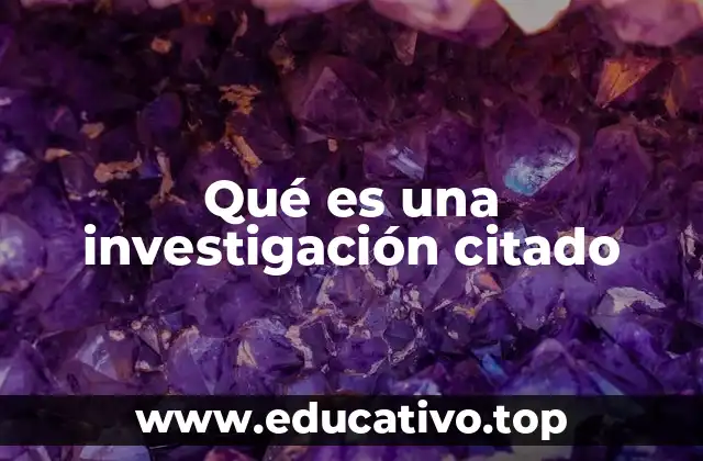 Qué es una investigación citado