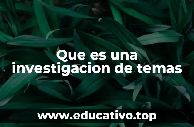 Que es una investigacion de temas