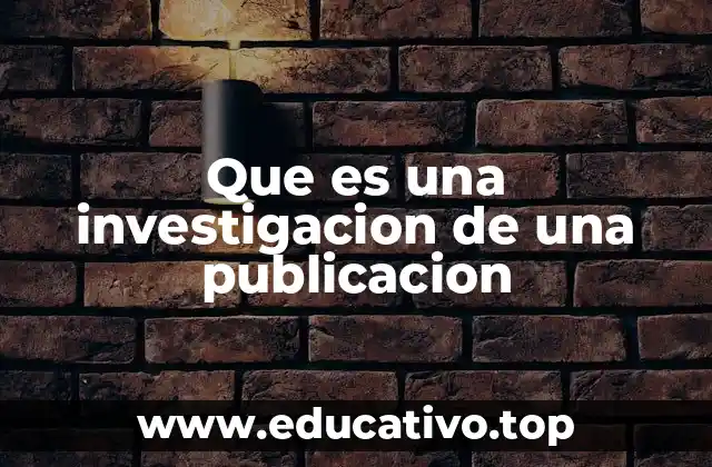 Que es una investigacion de una publicacion